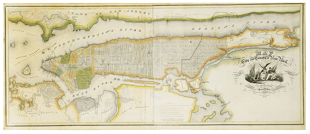 (NEW YORK CITY.) Burr, David H. Map of the City and County of New York.